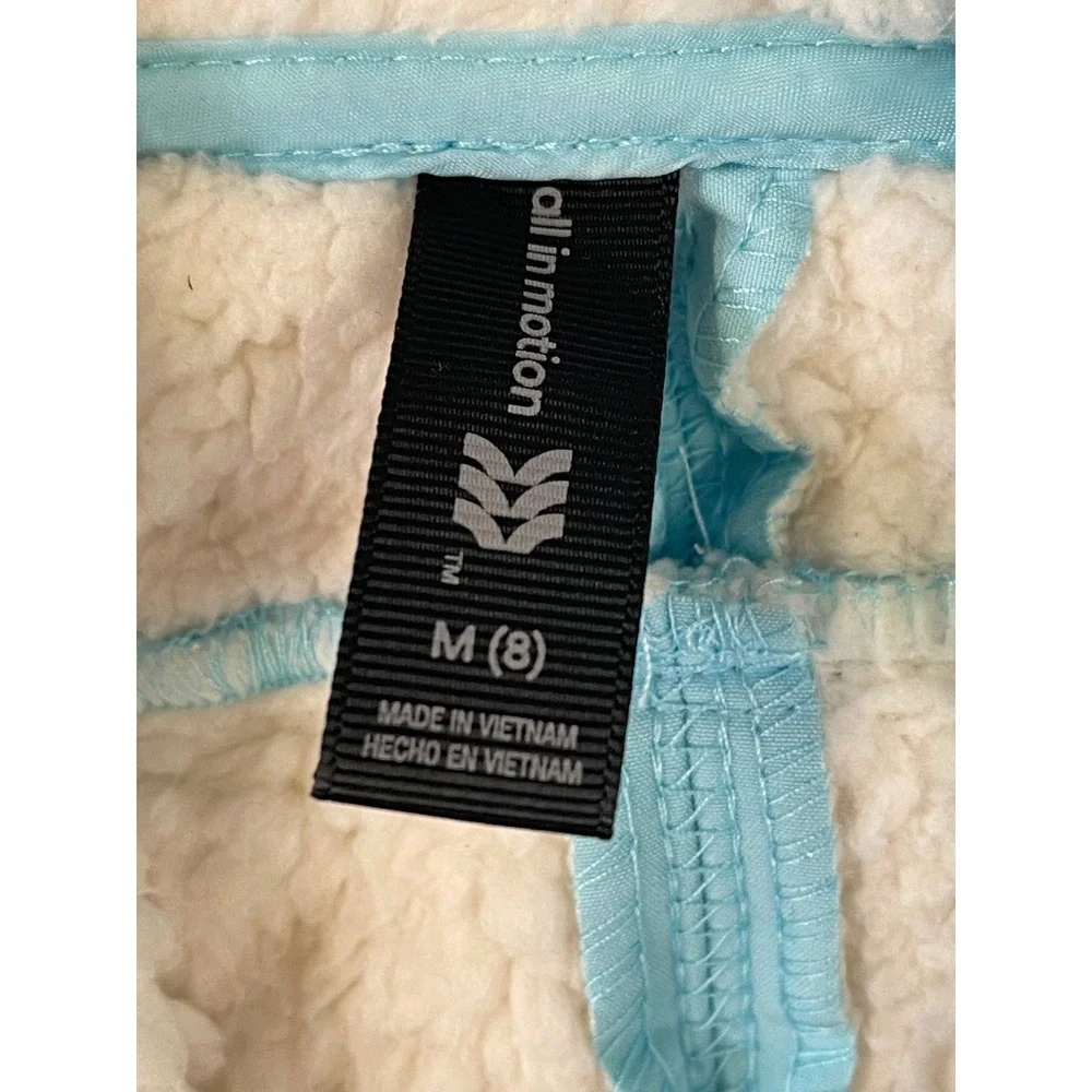 All in Motion Kids Softshell Sherpa Lined Hooded Jacket Light Blue Size M 8